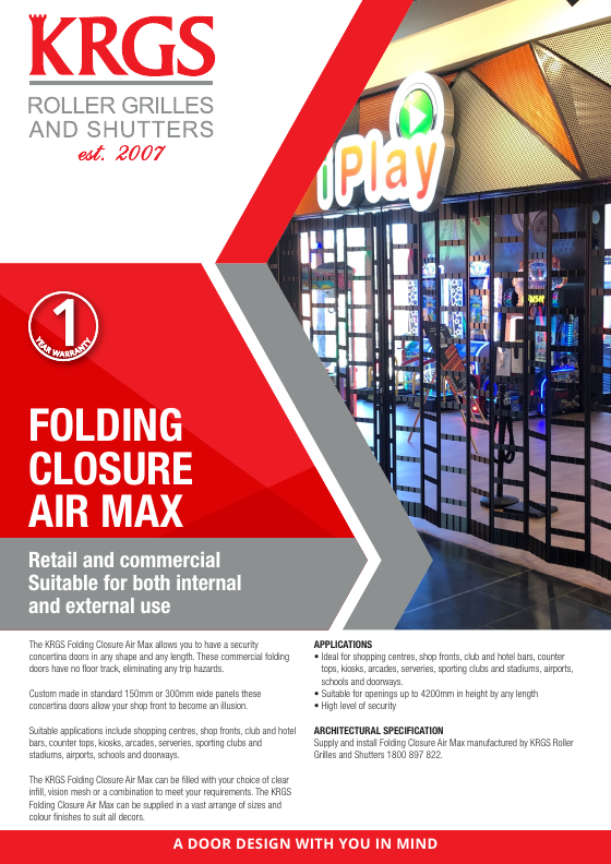 Preview of Folding Closure — Air Max (.PDF)