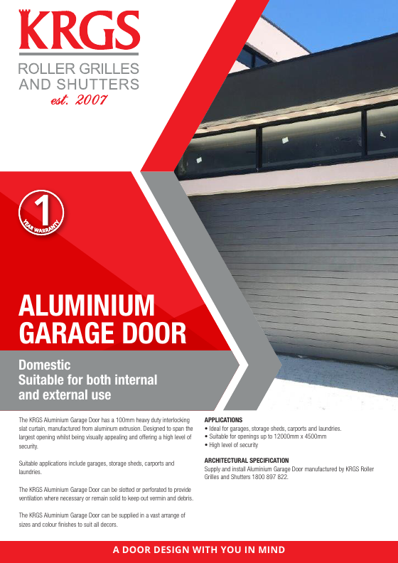 Preview of Aluminium Garage Doors Brochure (.PDF)