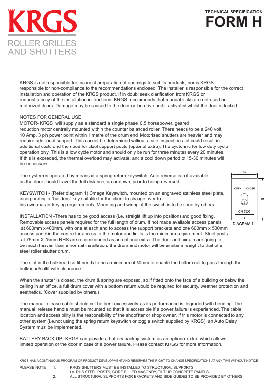 Preview of Technical Specs H (.PDF)