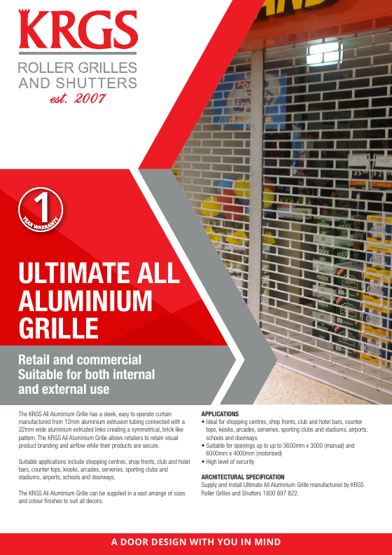 Preview of Ultimate All Aluminium Grille Brochure (.PDF)